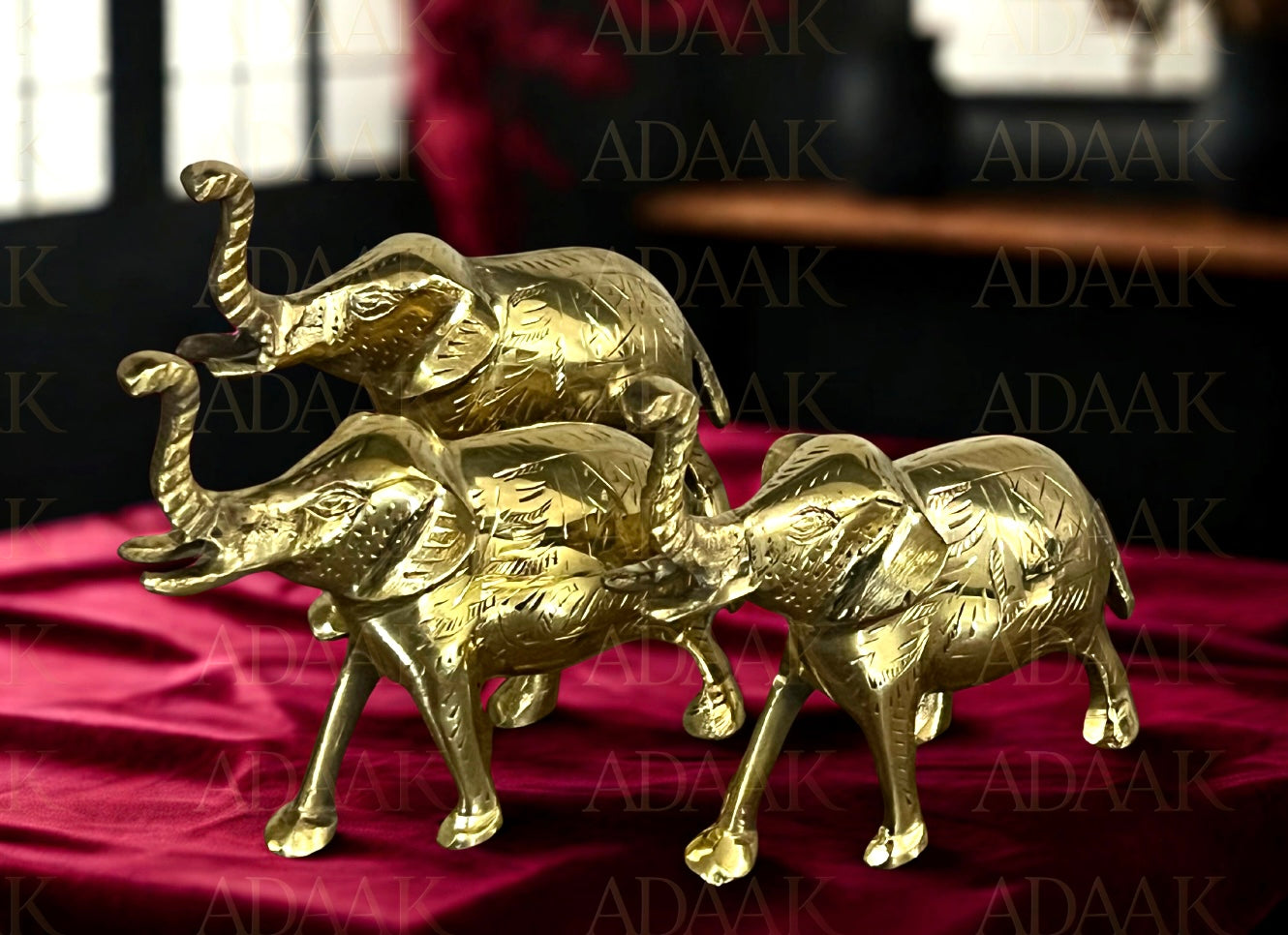 Adaak's Grace of Gajraj – Handcrafted Brass Elephant Sculpture for Power & Positivity