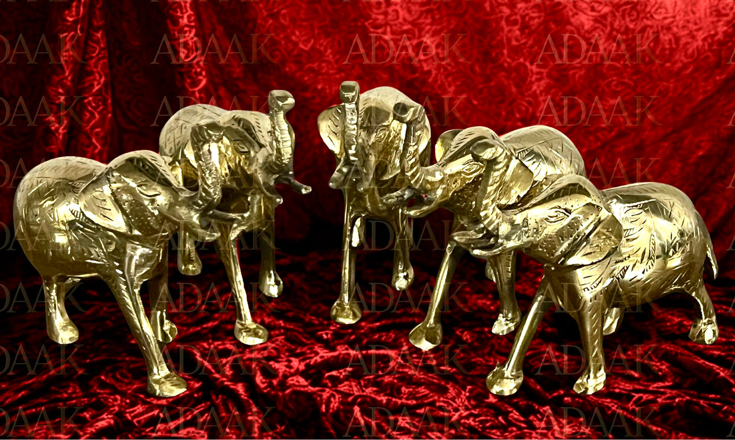 Adaak's Grace of Gajraj – Handcrafted Brass Elephant Sculpture for Power & Positivity