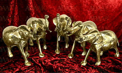 Adaak's Grace of Gajraj – Handcrafted Brass Elephant Sculpture for Power & Positivity