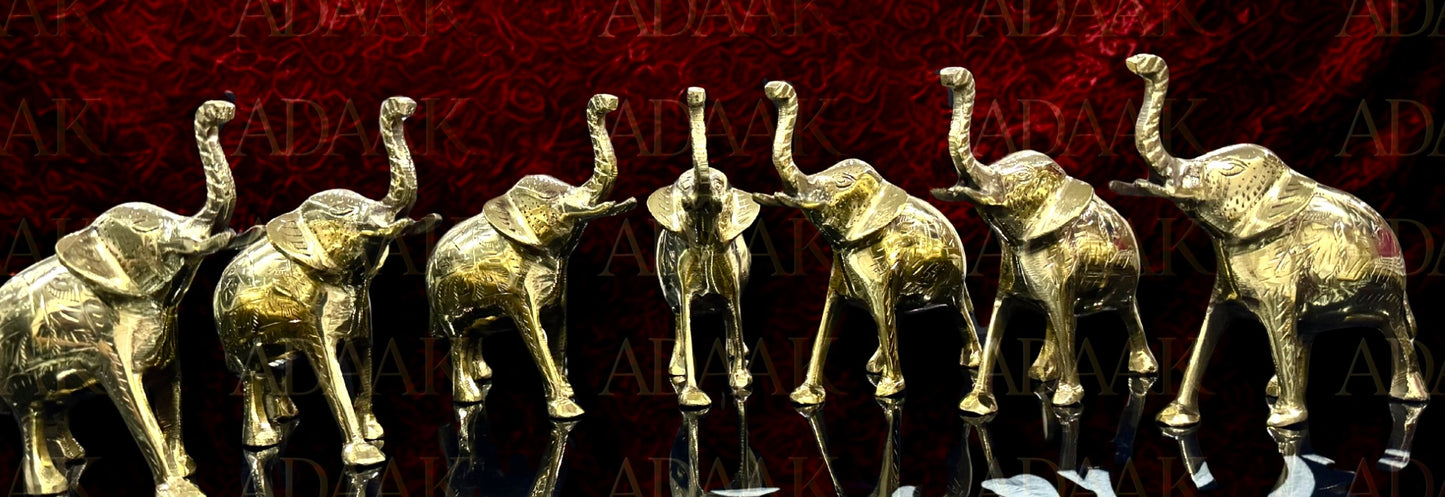 Adaak's Grace of Gajraj – Handcrafted Brass Elephant Sculpture for Power & Positivity