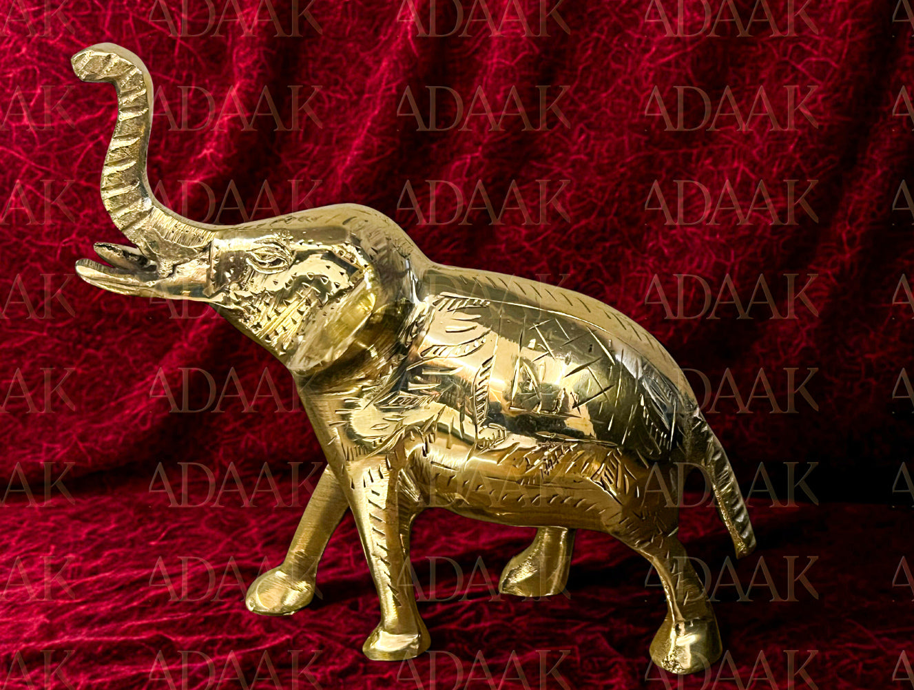 Adaak's Grace of Gajraj – Handcrafted Brass Elephant Sculpture for Power & Positivity