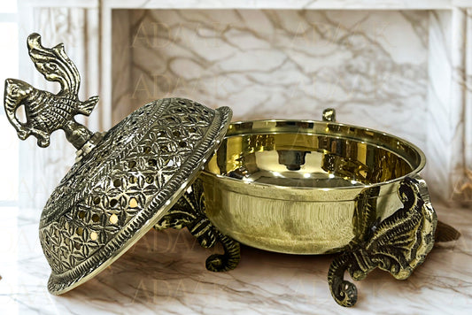 Adaak's Peacock Brass Potpourri & Incense Holder - Symbol of Purity & Positivity