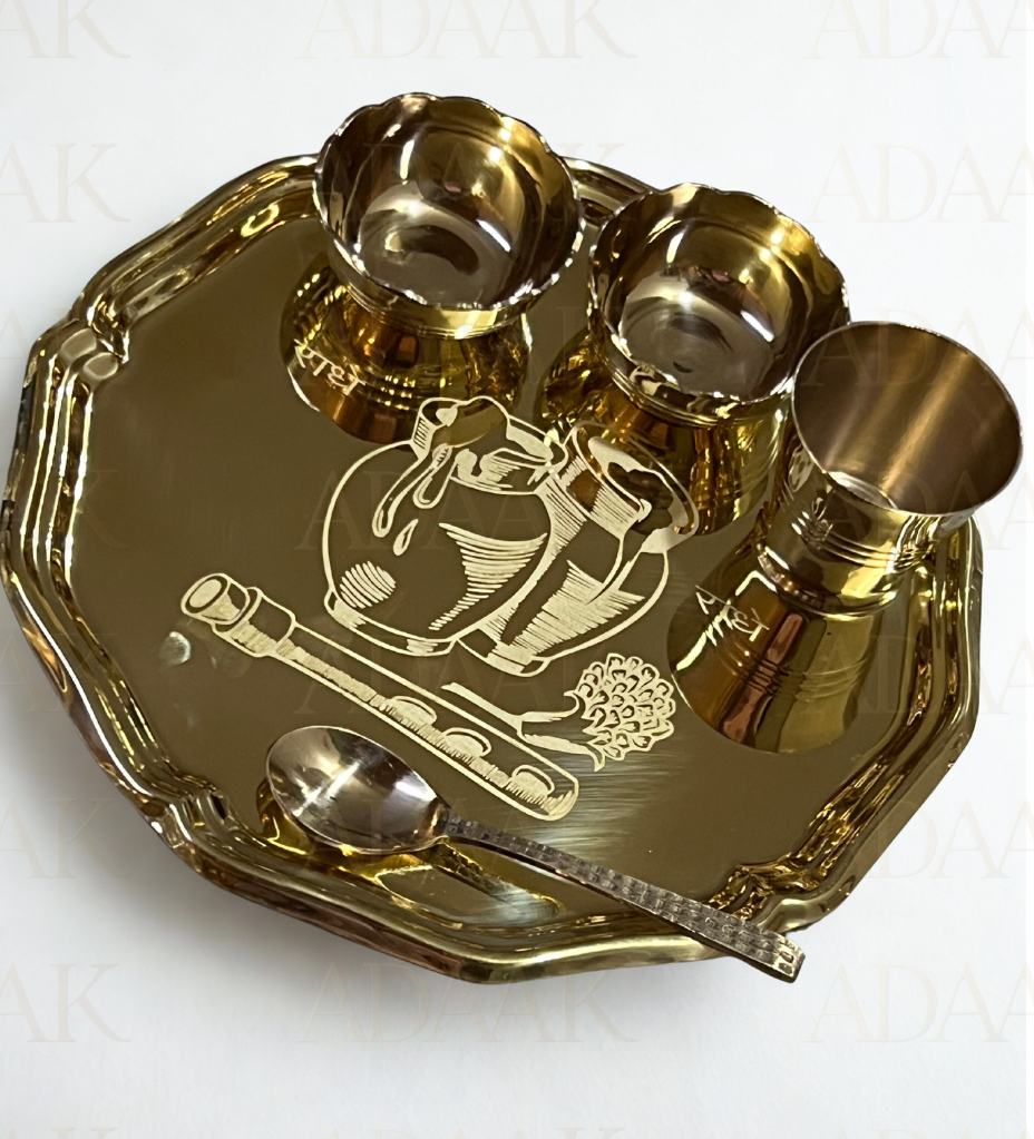 Pure Brass Pooja Thali Set