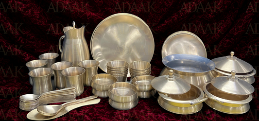 Adaak Saumya Matte Brass Dinner Set (57pc)