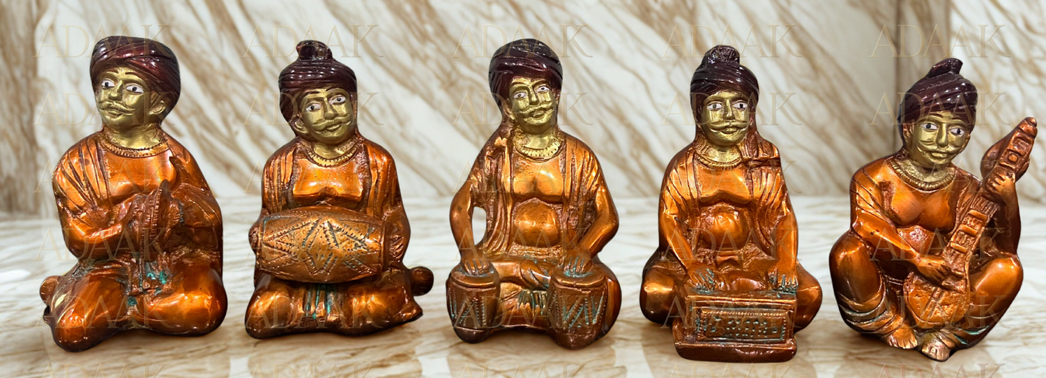 Adaak's Raagdhara Brass Musician Villagers – Set of 5
