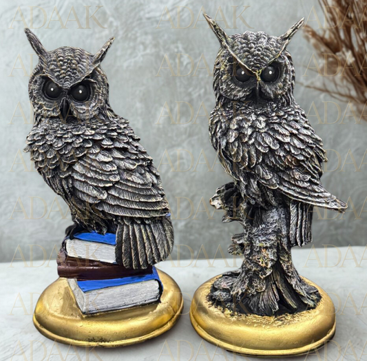 Adaak’s Majestic Owl Figurines (Set of 2) – Wisdom & Knowledge Decorative Showpieces