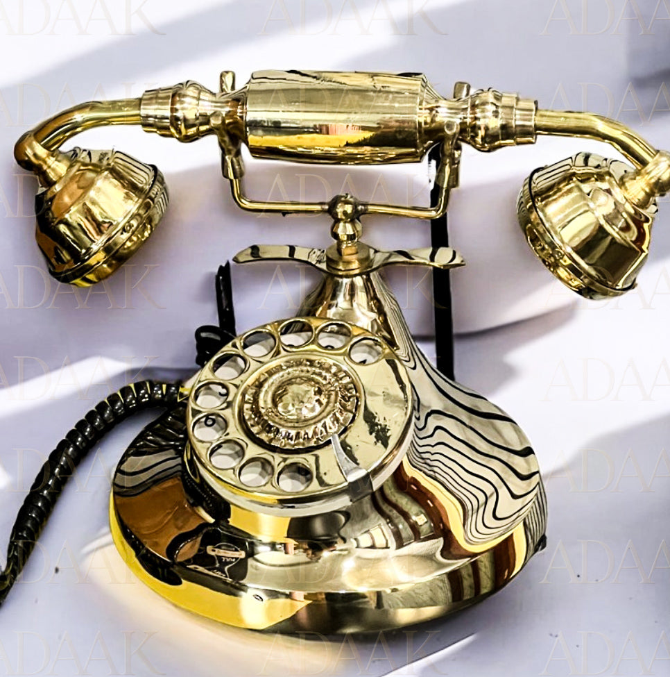 Adaak Dialmuse Brass Rotary Phone