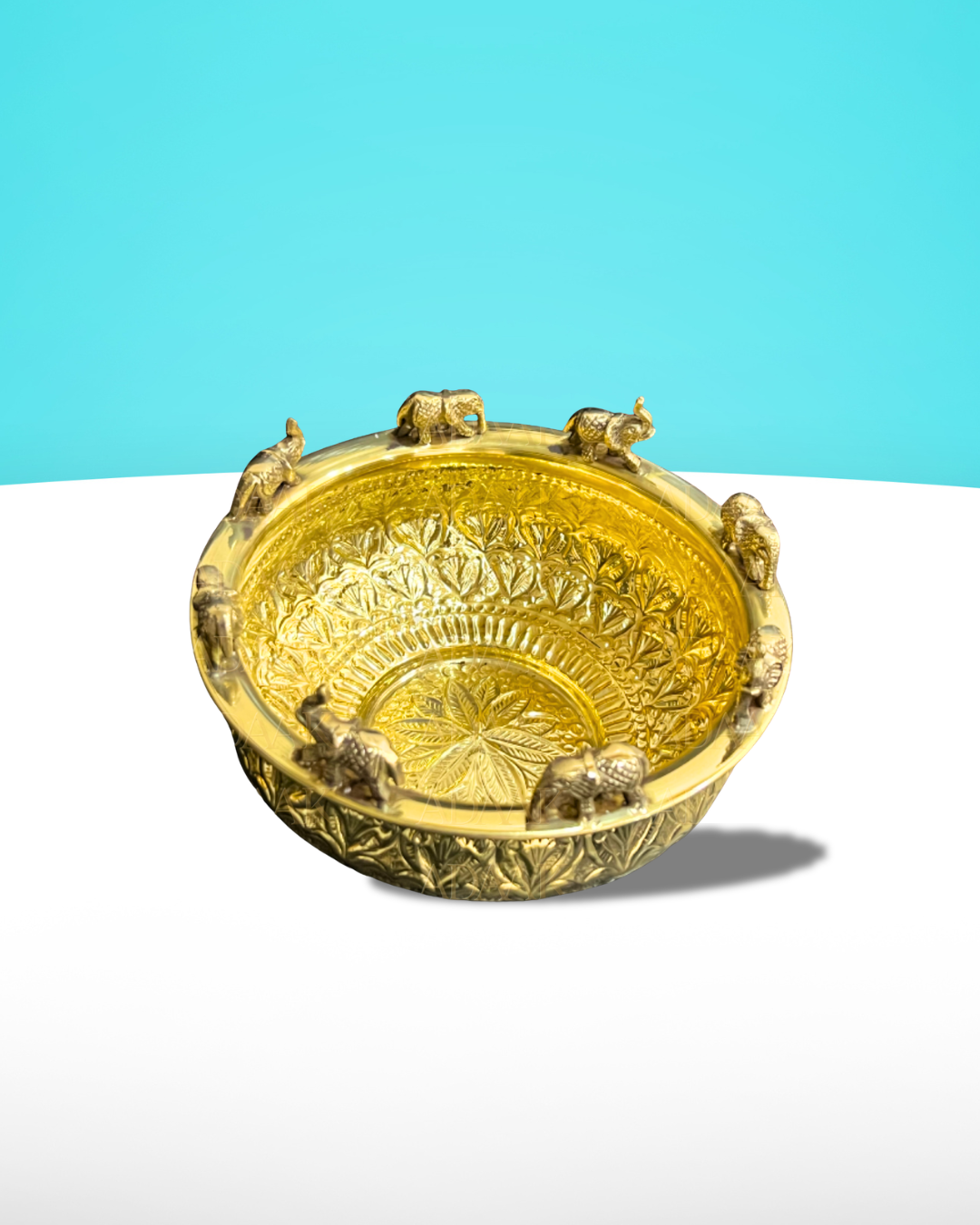 Swarna_Hathi_Rajrani_Lotus_Brass_Urli_top_view