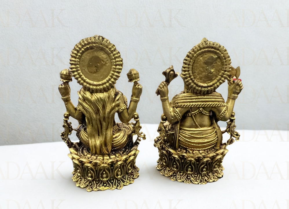 back image of designer lotus ganesh lakshmi