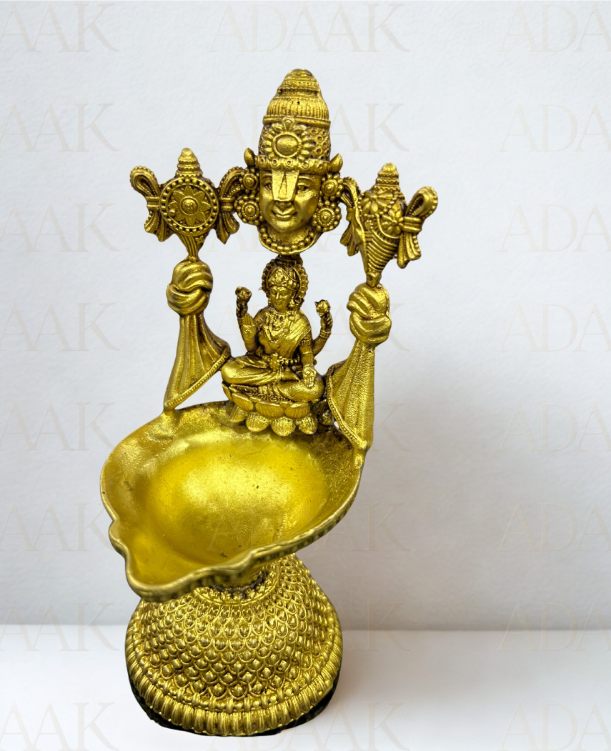 brass diya side view