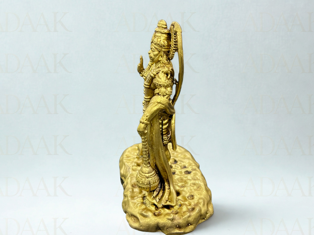 brass hanuman ji with gadha support side view