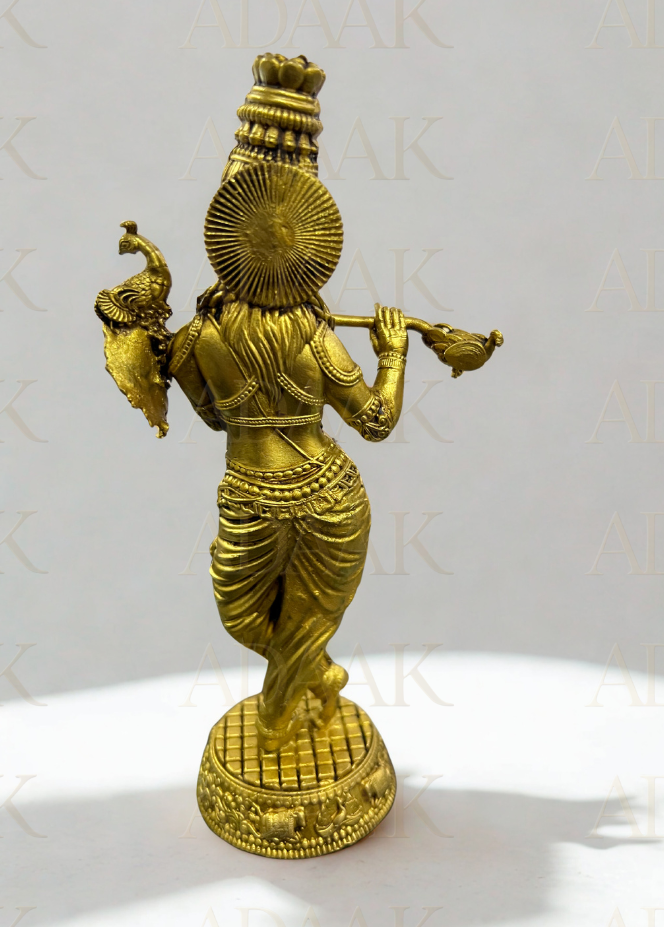 brass krishnaji back