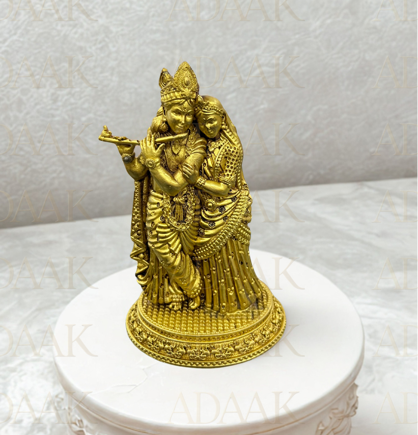 brass radha krishna couple