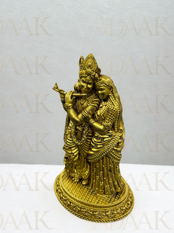 brass radha krishna couple side view