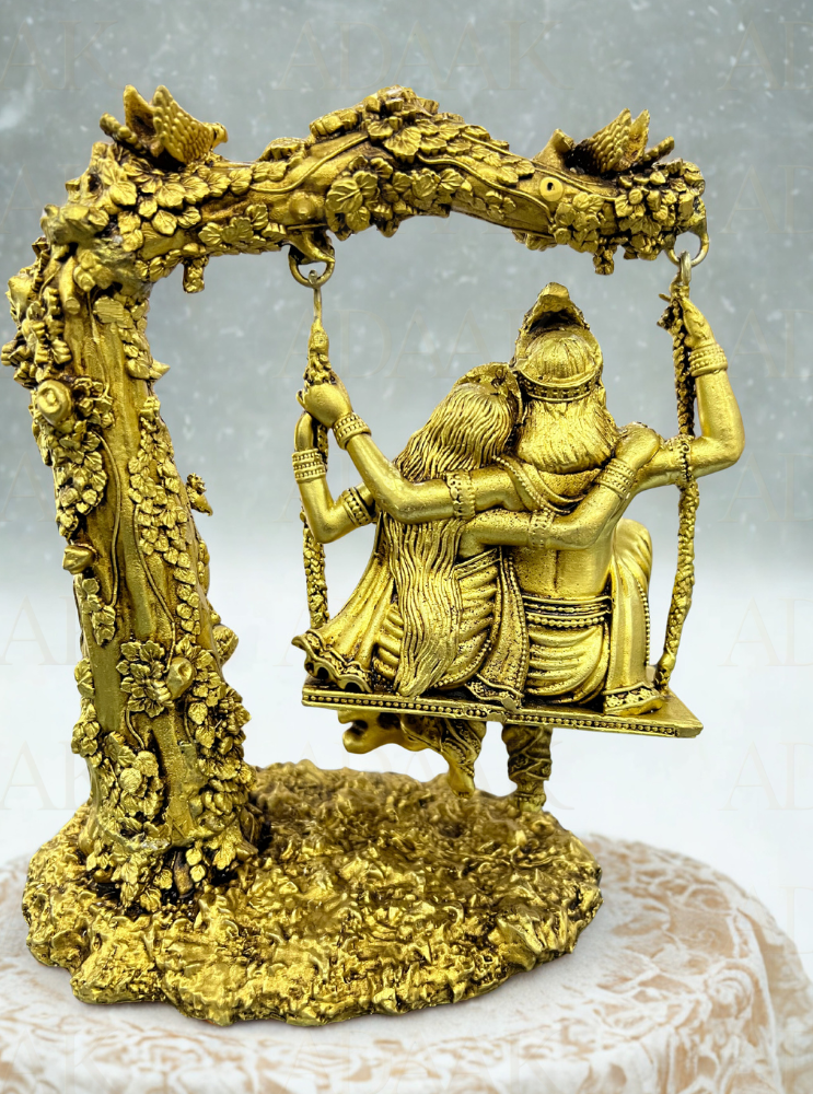 brass radha krishna ji on swing