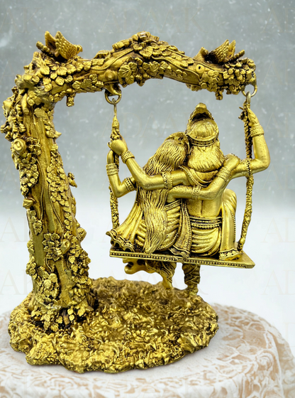 brass radha krishna ji on swing
