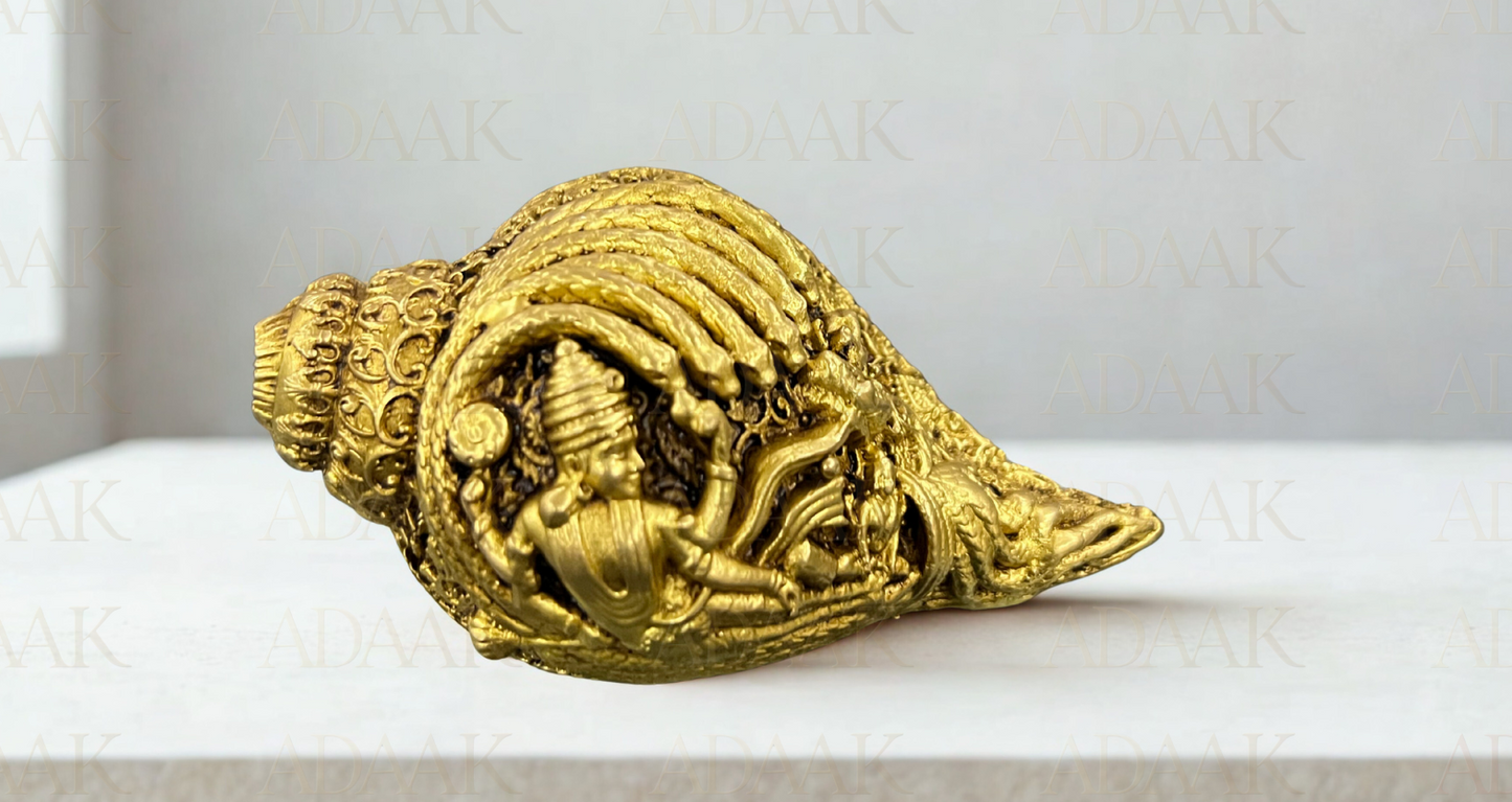 brass shankh nicely placed