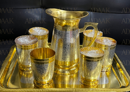Luxury Dual-Tone Brass & Silver Lemon Set (Set Of 8pc)