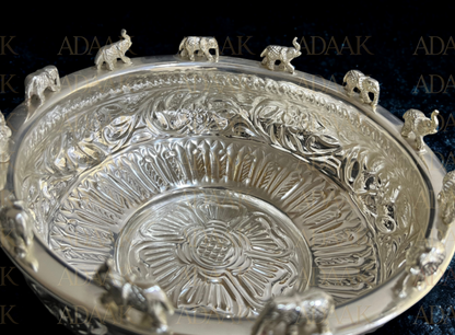 Silver Elephant Brass Urli Bowl