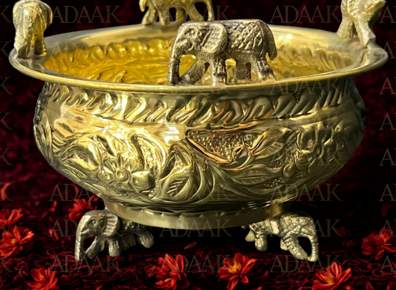 brass elephant urli small size