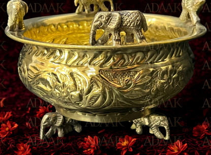 Adaak SwarnaHathi Golden Urli — Elephant Array