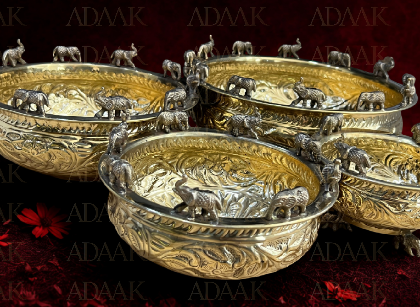 Adaak SwarnaHathi Golden Urli — Elephant Array