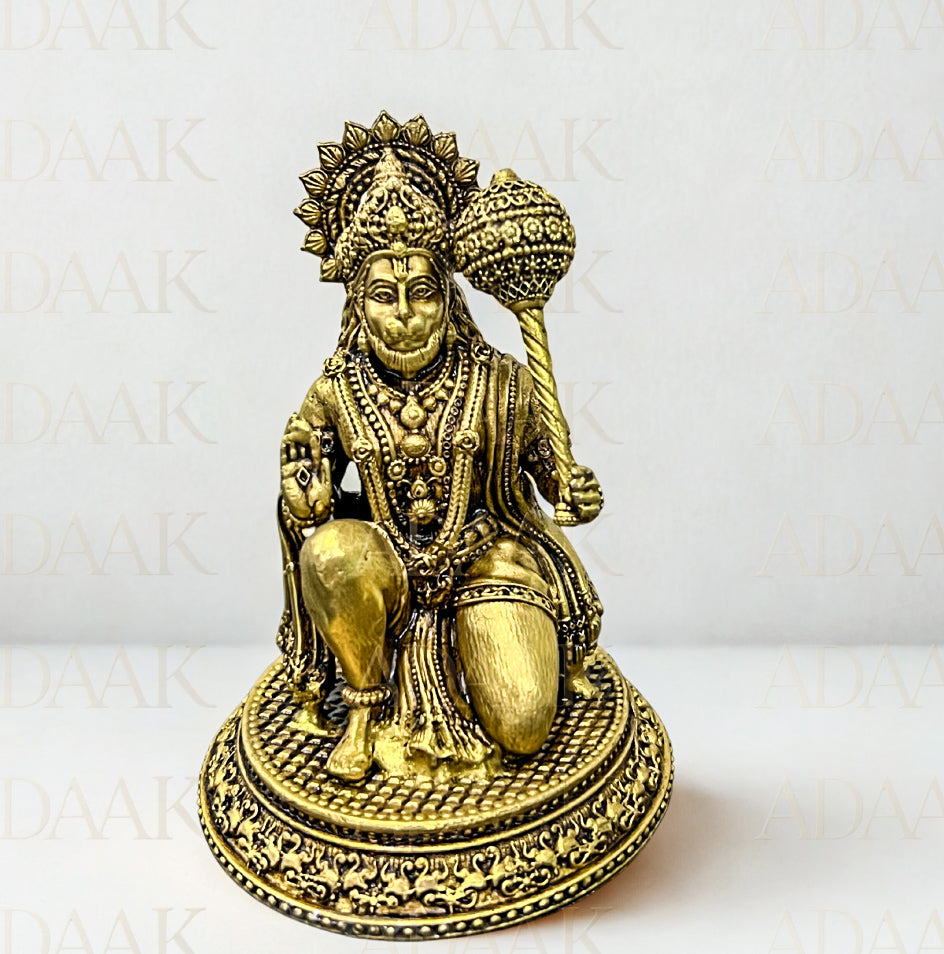 brass hanuman ji with gadha in hand