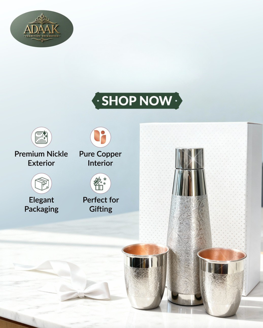 nickle copper bottle with details