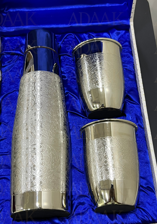 nickle finish copper bottle set