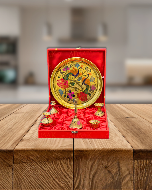 pooja_thali_8_inch_peacock