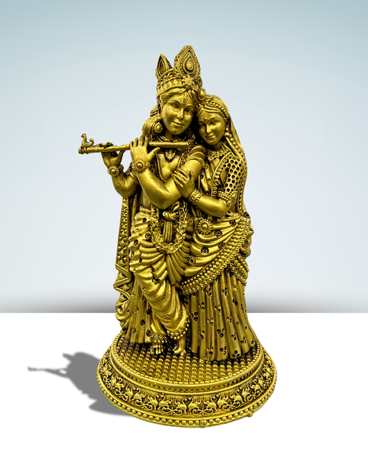 Brass Standing Radha Krishna Statue (Murti) | Large Brass Sculpture