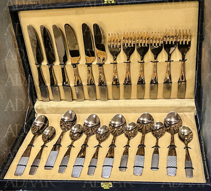 Rosé Luxe Cutlery Set (24pc) - Rosegold Finish – Dine With Distinction