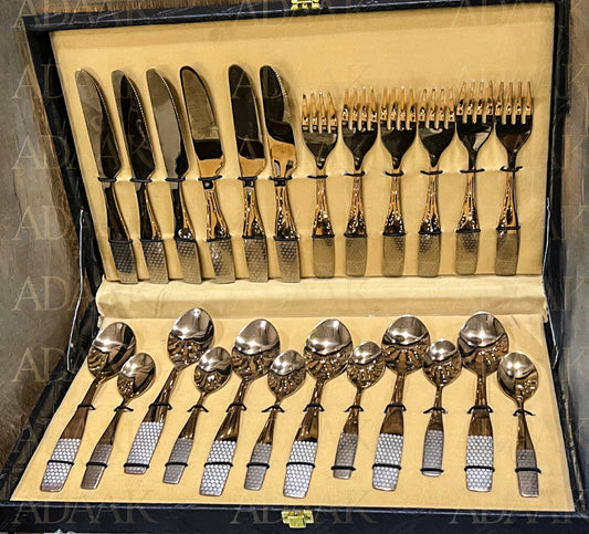 Rosé Luxe Cutlery Set (24pc) - Rosegold Finish – Dine With Distinction