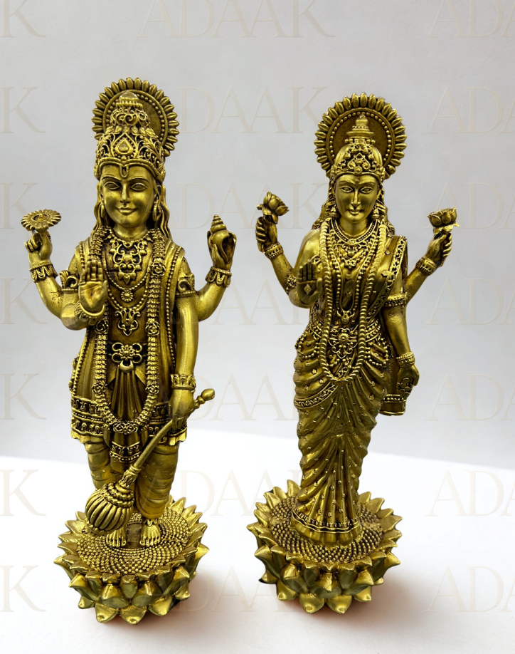 Brass vishnuji and lakshmi ji