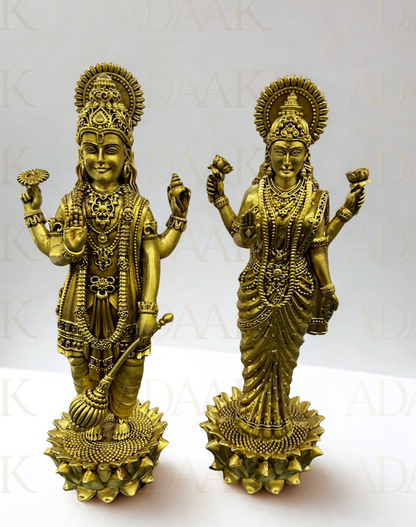 Brass vishnuji and lakshmi ji